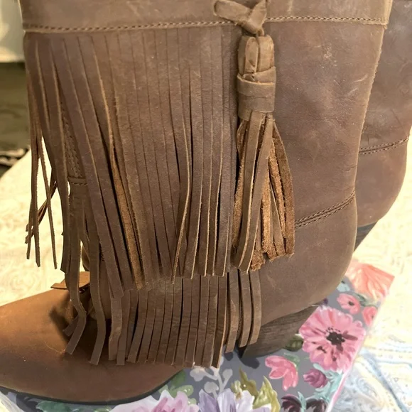 RALPH LAUREN - Denim & Supply Fringe Booties - Picture 1 of 3
